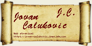 Jovan Čaluković vizit kartica